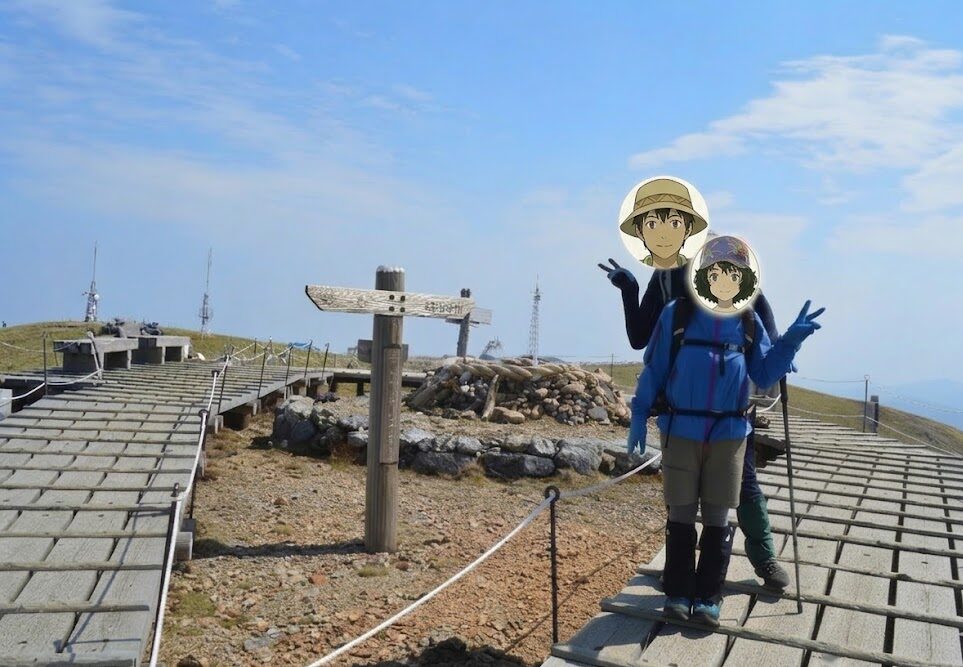 山頂で記念写真