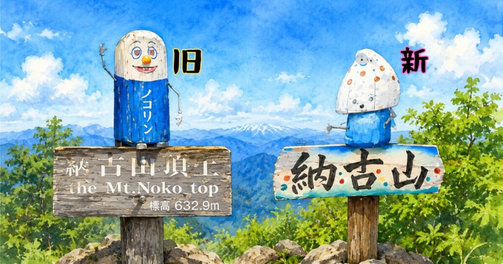 ノコリン新旧の対比イラスト手書き風