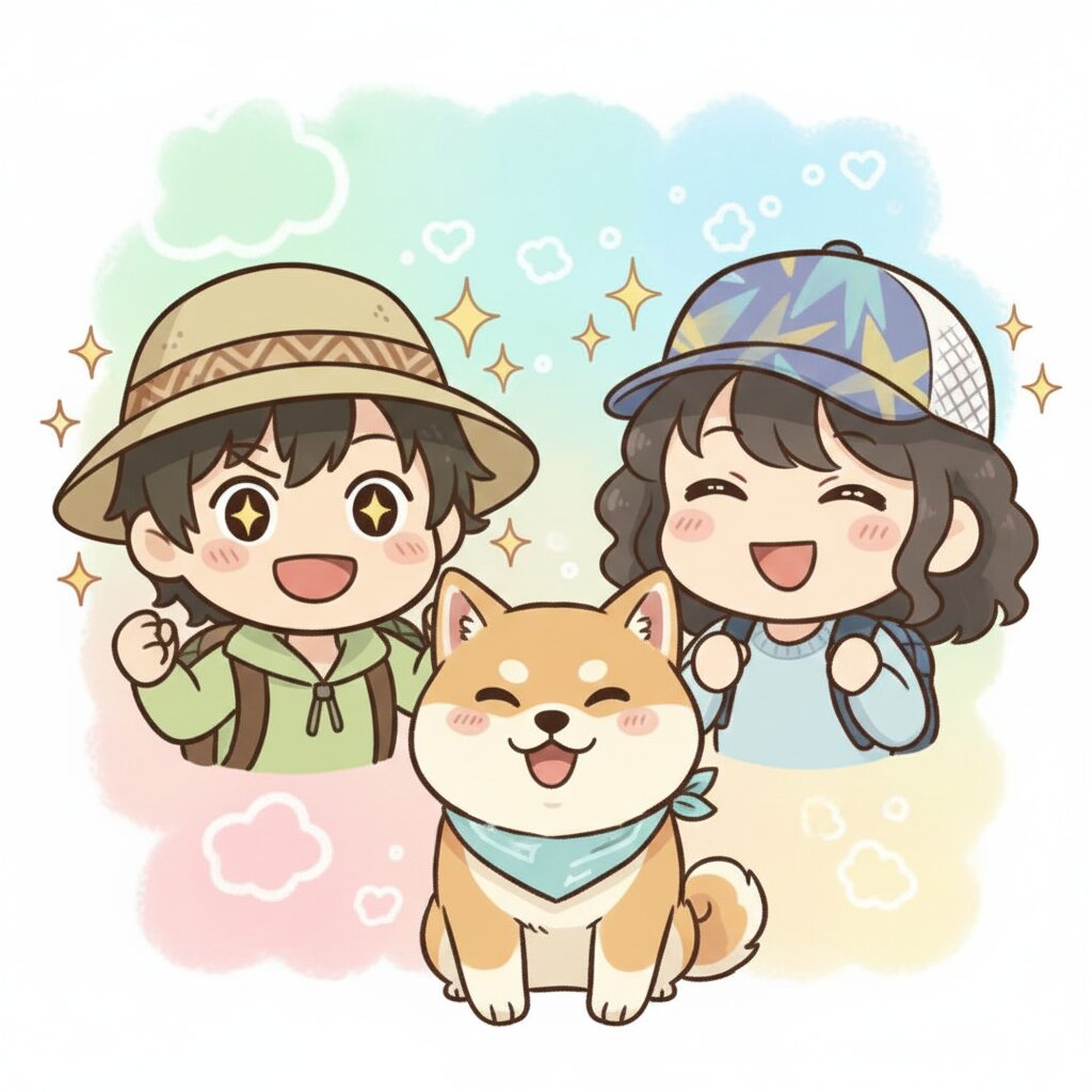 ちぃとかめぴと柴犬ふう