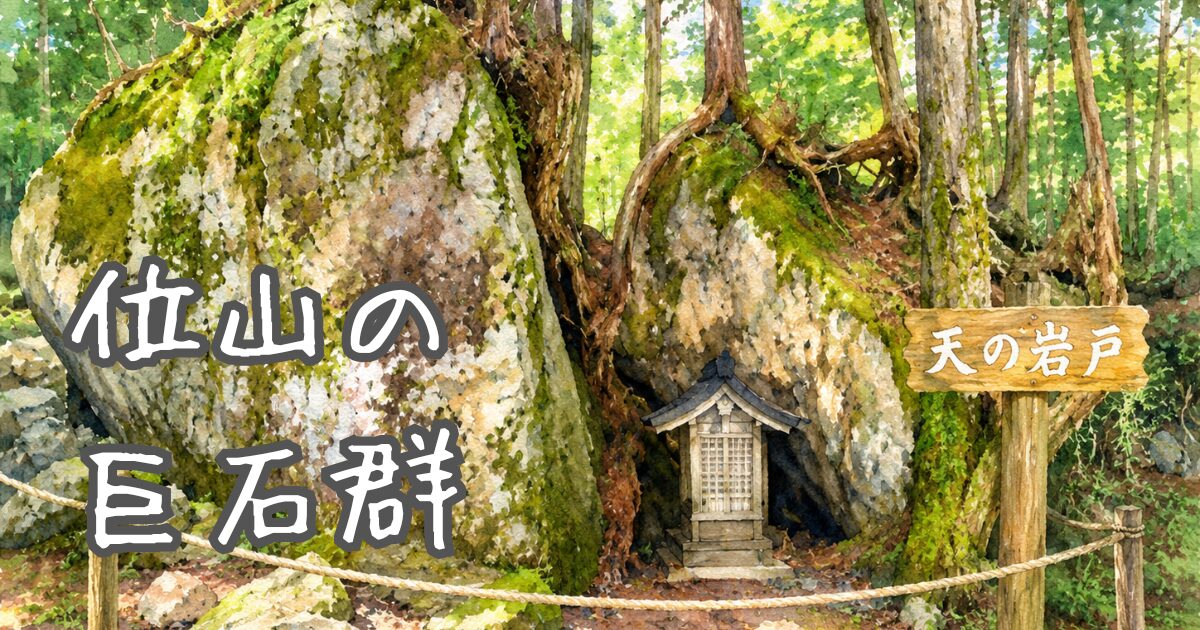 位山の巨石群、天岩戸のイラスト