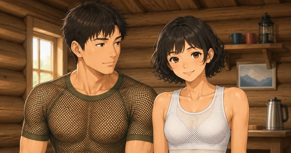 ドライレイヤーを着ている二人のイラスト